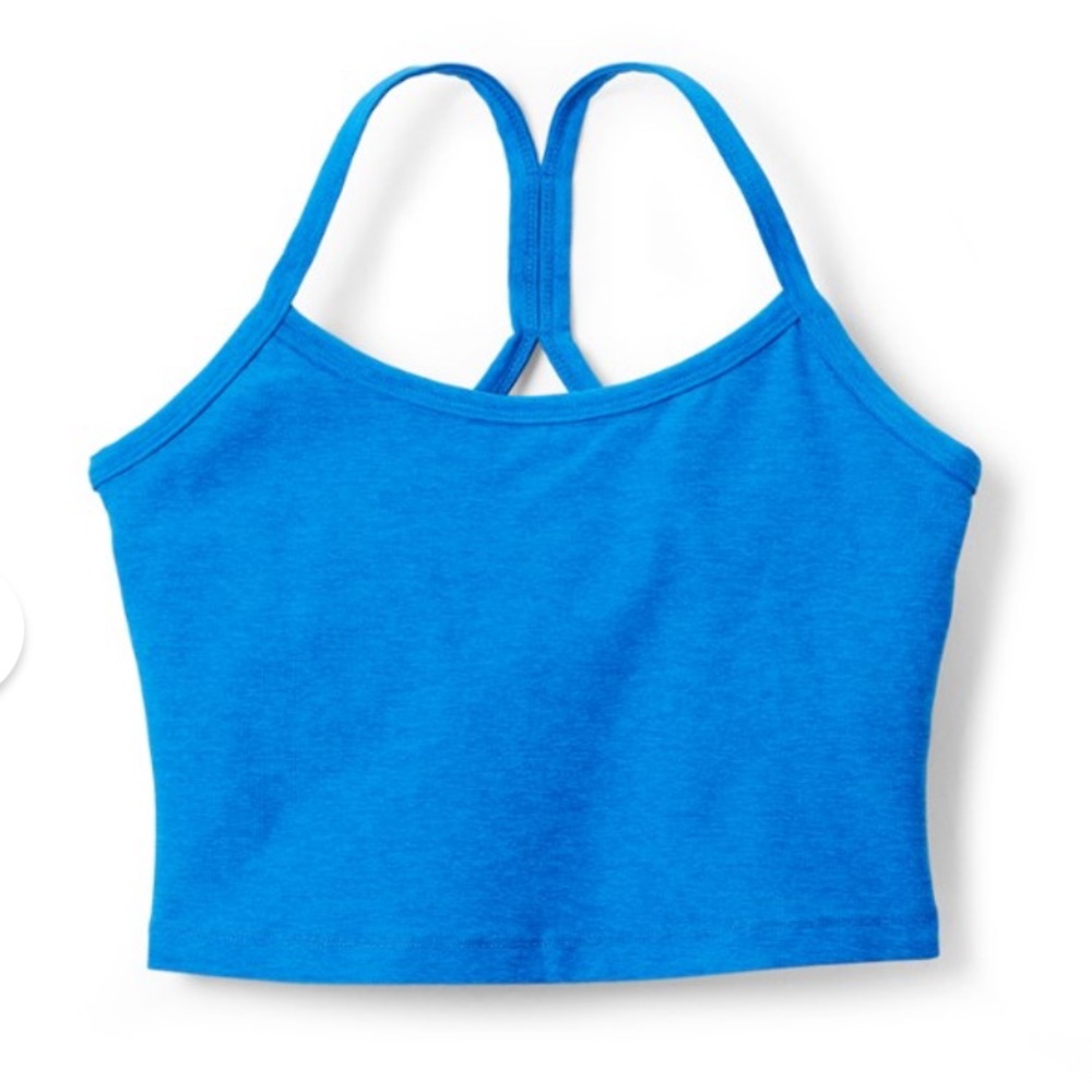 Beyond Yoga Space Dye crossback tank with shelf bra, size: S Azure Blue Heather